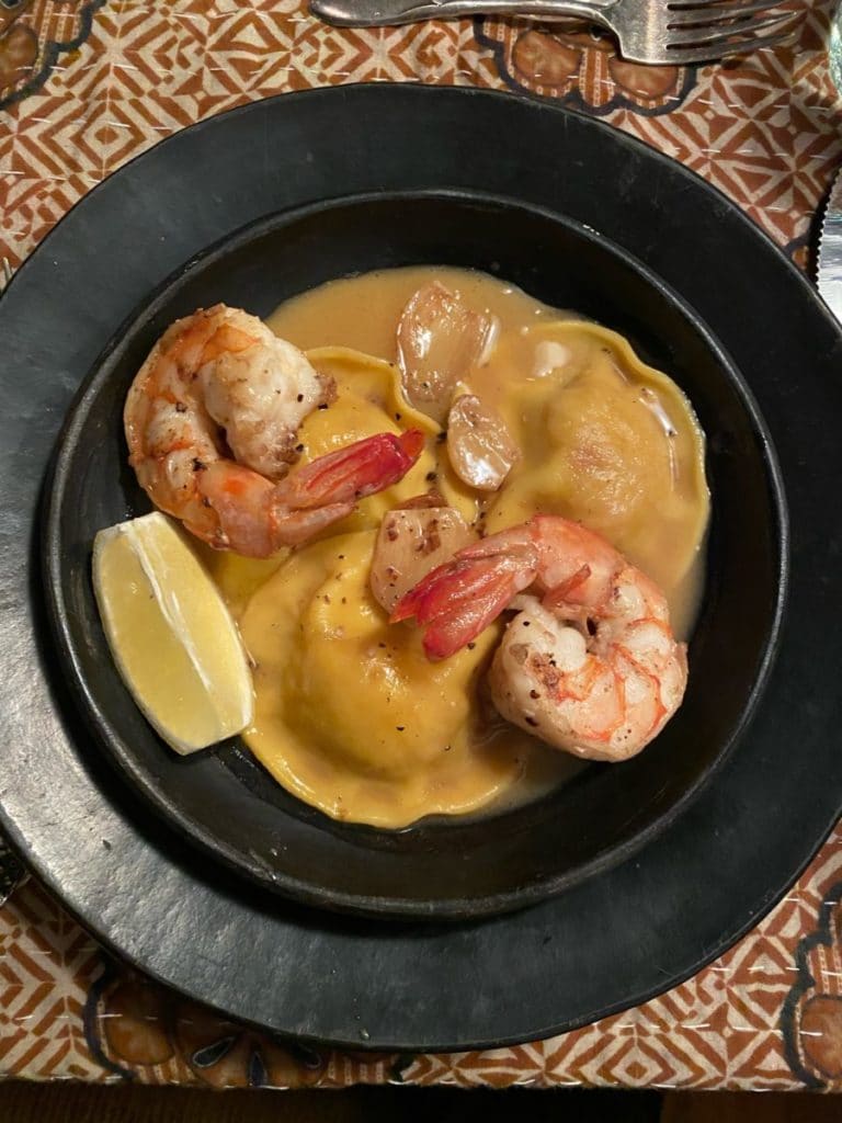 Lobster Ravioli with Jumbo Shrimp